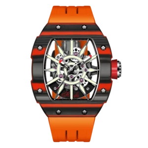 Haofa Automatic Skeleton Mechanical Watch For Men Super Luminous Sapphire Self-wind Movement Mens Watch Carbon Fiber Bezel  1905