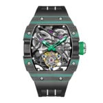 Haofa 1901 Skeleton Automatic Tourbillon Movement Watch For Men Luxury Carbon Fiber Mechanical Tourbillon Sapphire Watch Mens