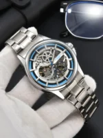 LONGLUX automatic man watch luxury wholesale mechanical wristwatches stainless steel skeleton waterproof mens watch men gift