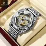 BINBOND High-Looking Luxury Men's Watch Fashiona Casual Quartz Watch Students Men's Watch Skeleton Hollow Design Men's Watch