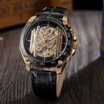 FORSINING Designer Luxury Steel Skeleton Mechanical Watch Automatic Movement Man Wrist Watches Waterproof High-end Vintage Clock