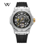 WM Watch Men Automatic Mechanical Skeleton Watch Collaboration Series Limited Edition 80 Hours Power Reserve Welly Merck WM128