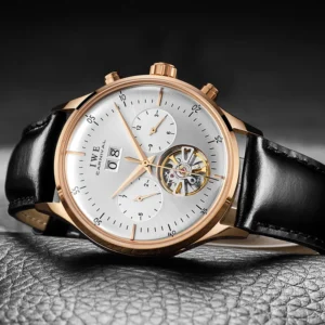 CARNIVAL Skeleton Tourbillon Watches Men Fashion Casual Waterproof Men Rose Gold Automatic Mechanical Watch Relogios Masculino