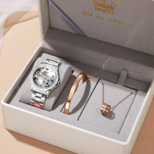 OLEVS 6699 Women Watch Original Fashion Luxury Brand Skeleton Automatic Mechanical Watch Waterproof Ladies Watch Gift Box Reloj