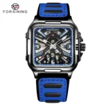 forsining 446C Waterproof watch for men's Skeleton Luxury Transparent automatic Mechanical Male Wrist Watches relogio masculino