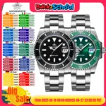 ADDIESDIVE Fashion Watch Stainless Steel Diver Watch 200M C3 Super Luminous Sport Luxury Watch reloj hombre Quartz Men Watch