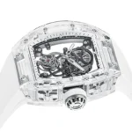 CRONUSART Men Tourbillon Watch Luxury Tonneau Automatic Mechanical Wristwatch Sapphire Case Luminous Fluororubber Strap Skeleton