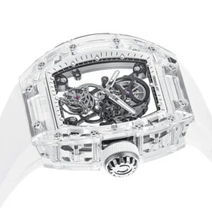 CRONUSART Men Tourbillon Watch Luxury Tonneau Automatic Mechanical Wristwatch Sapphire Case Luminous Fluororubber Strap Skeleton