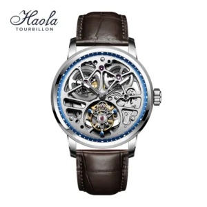 Haofa Hollow Automatic Tourbillon Movement Watches Men Skeleton Sapphire Self-Wind Mechanical Watch for Men Business Casual 1930