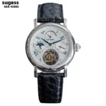 Sugess Seakors Man Tourbillon Watch Original ST8007 Movement Skeleton Dial Moonphase Wristwatche 316L Case Sapphire Romen Luxury
